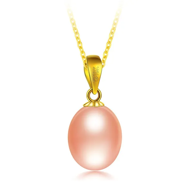 Elegant 18k Gold Cultured Freshwater Pearl Pendant