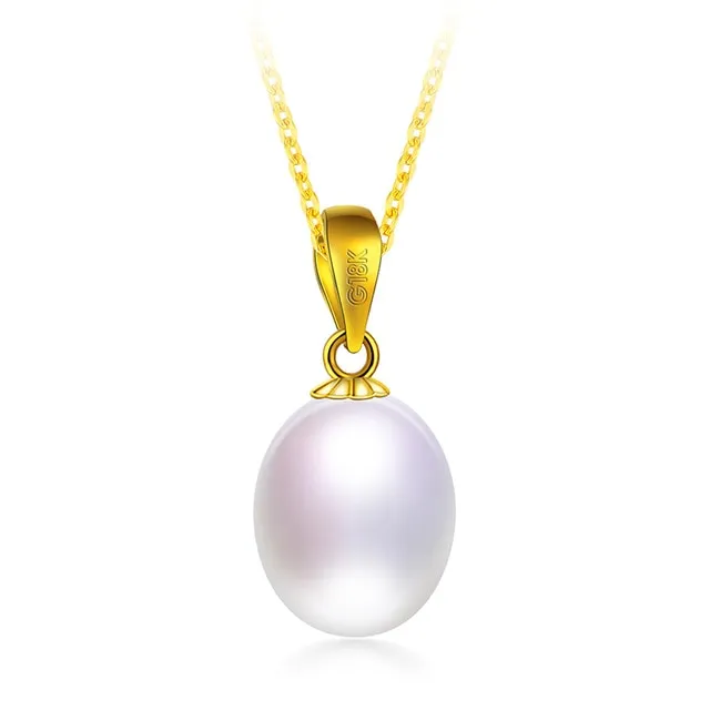 Elegant 18k Gold Cultured Freshwater Pearl Pendant