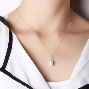 Elegant 18k Gold Cultured Freshwater Pearl Pendant