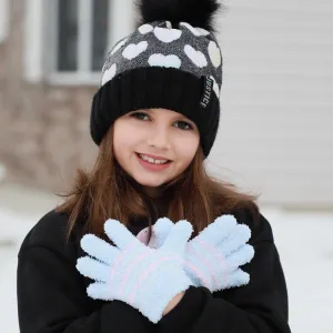 EvridWear Kids Fluffy Winter Gloves in Pastel Colors - Warm & Stretchy