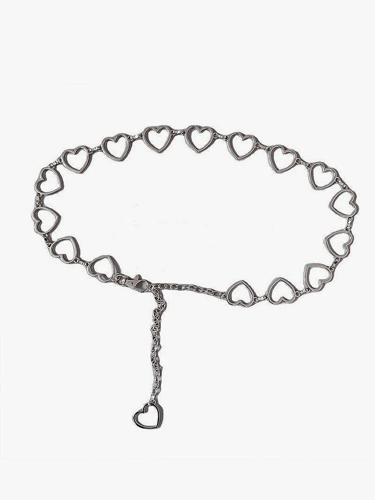 Fashion Heart Shaped Metal Waist Chain Belt