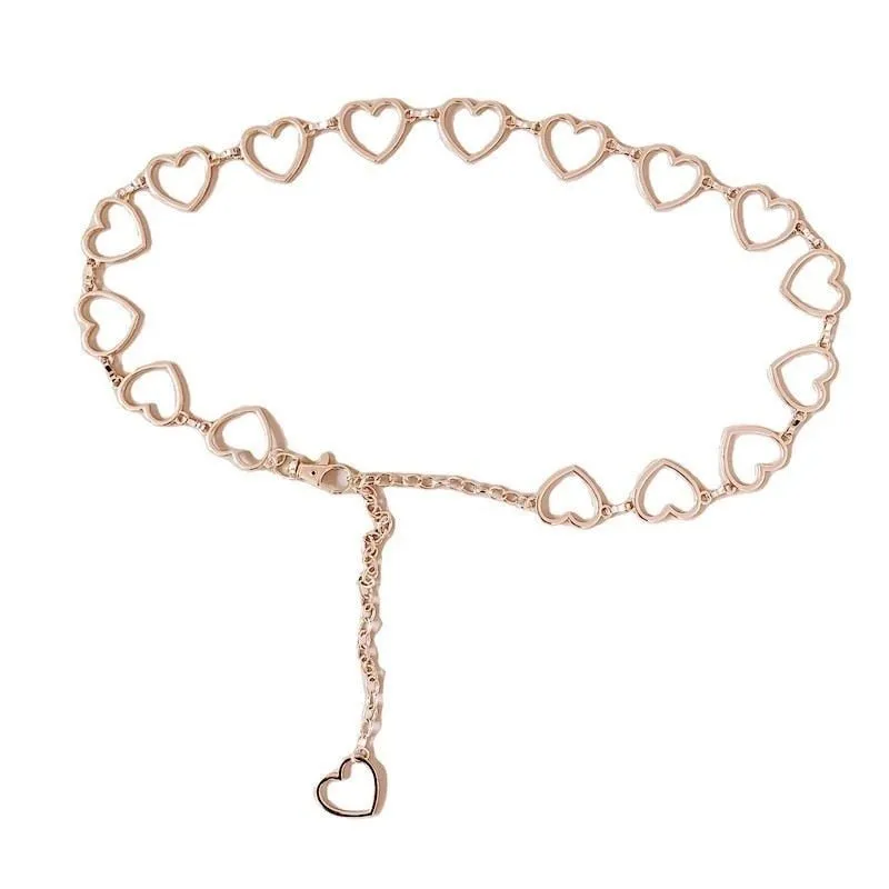 Fashion Heart Shaped Metal Waist Chain Belt
