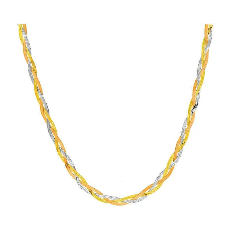 Fashion  Multicolor Twist Weaving Snake Bone Chain Choker Necklaces Pendants For Women