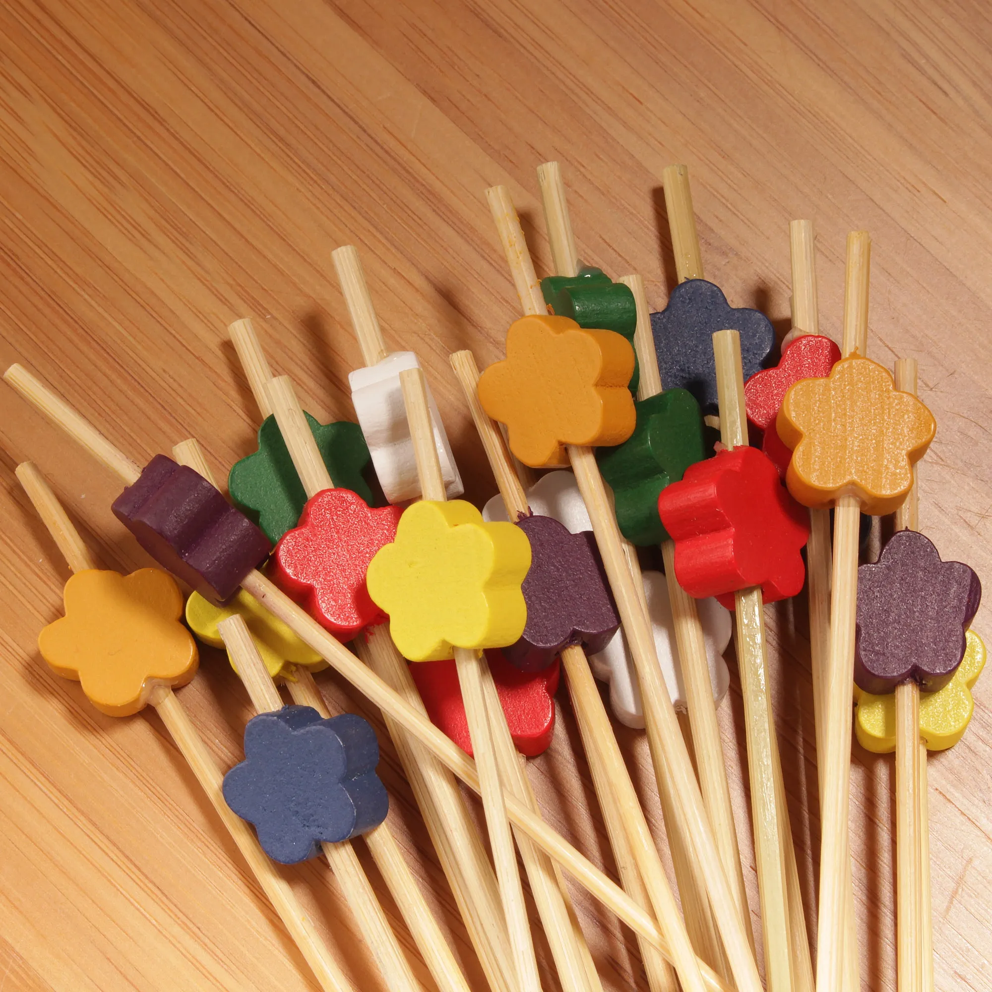 Flower Bamboo Food Picks