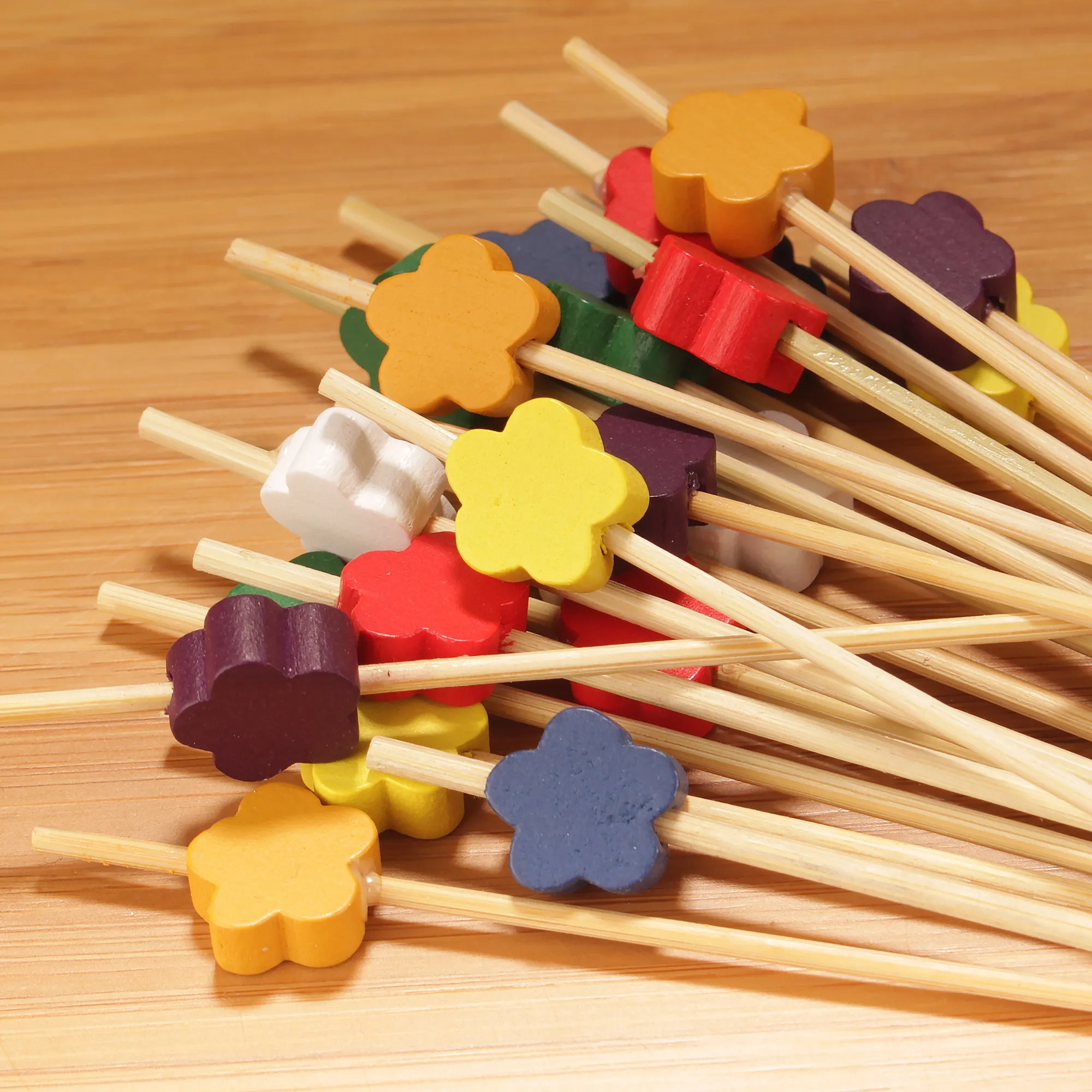 Flower Bamboo Food Picks