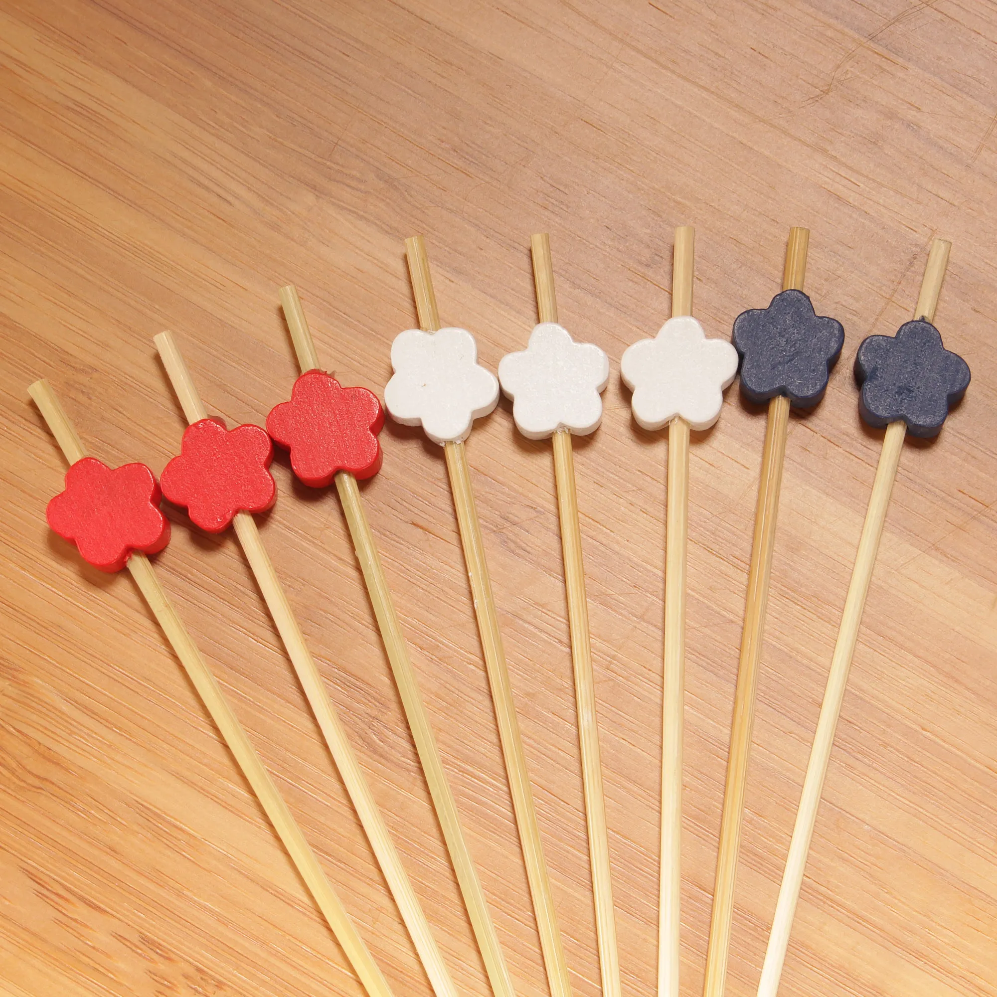 Flower Bamboo Food Picks