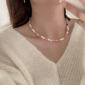 French Vintage Colorful Natural Stone Pearl For Women