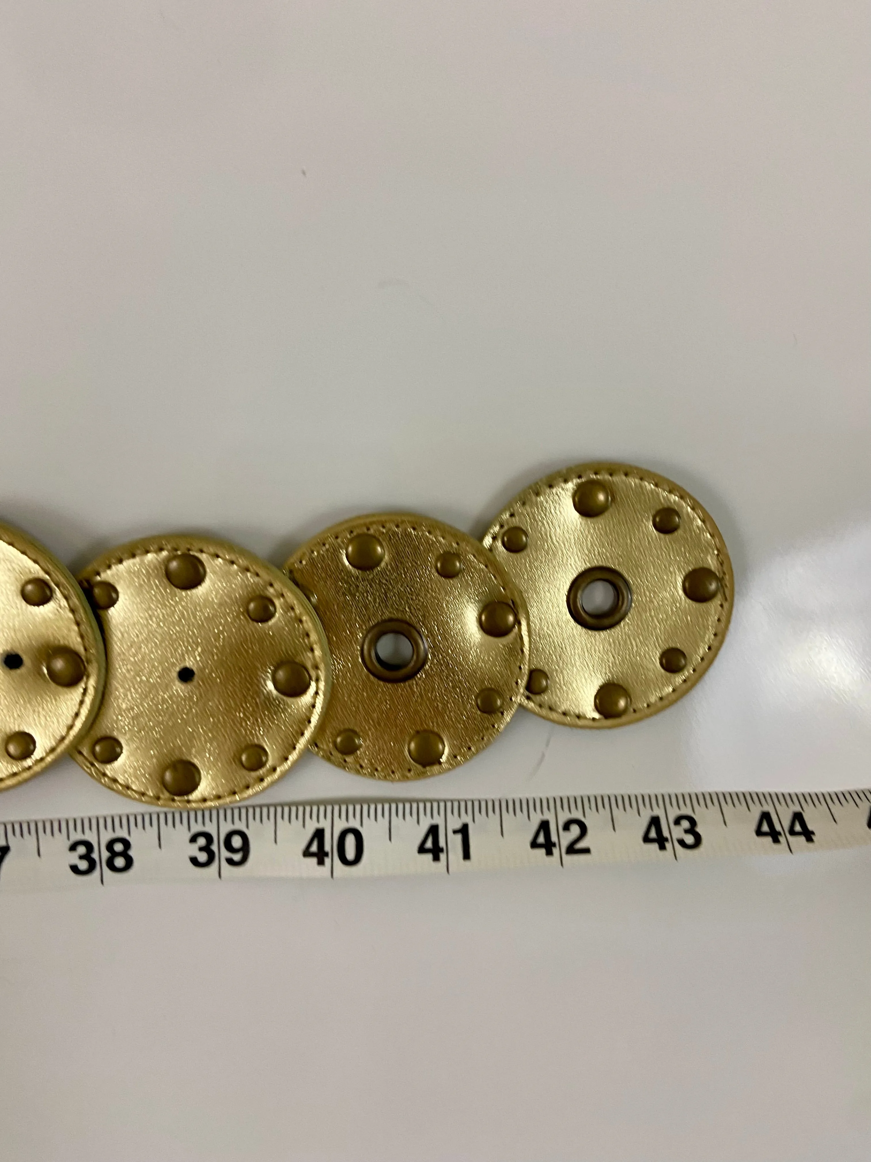 Gold leather waist belt