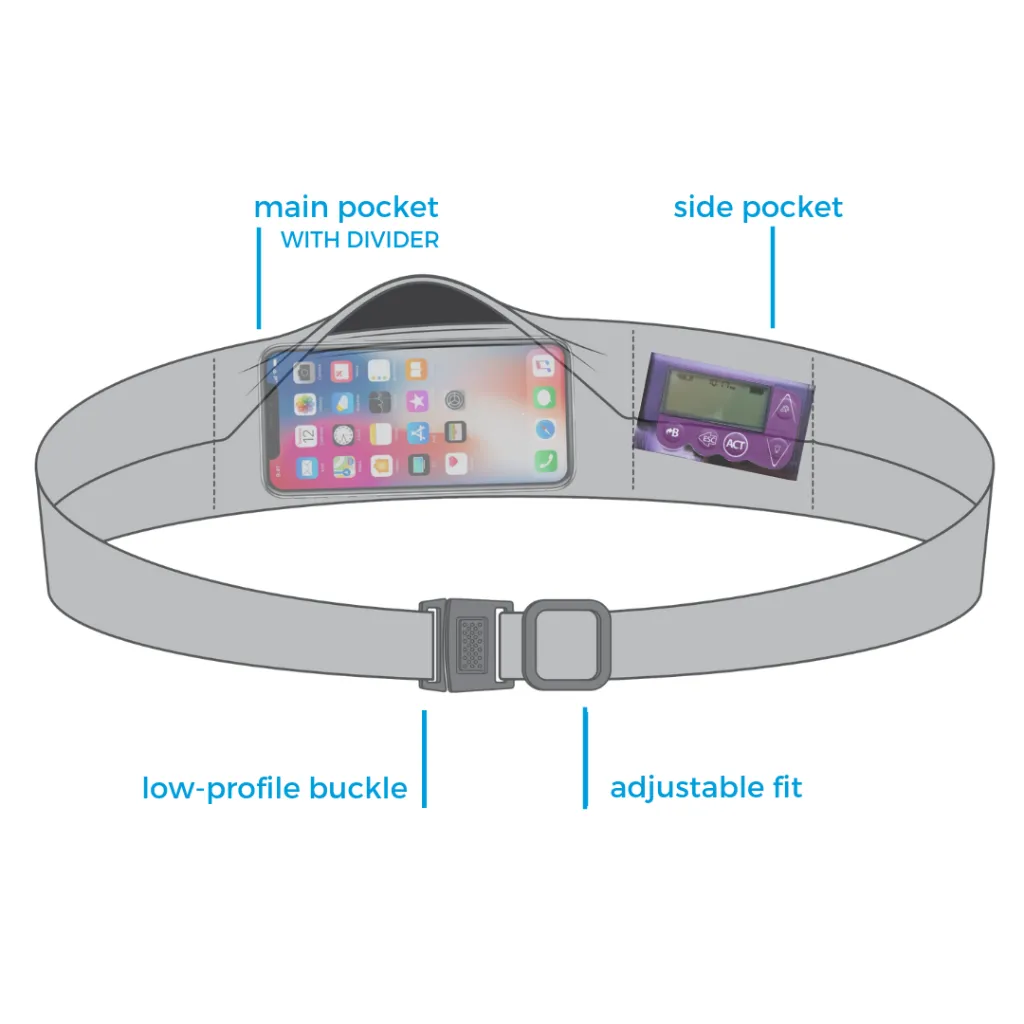Grey Pocketed Belt