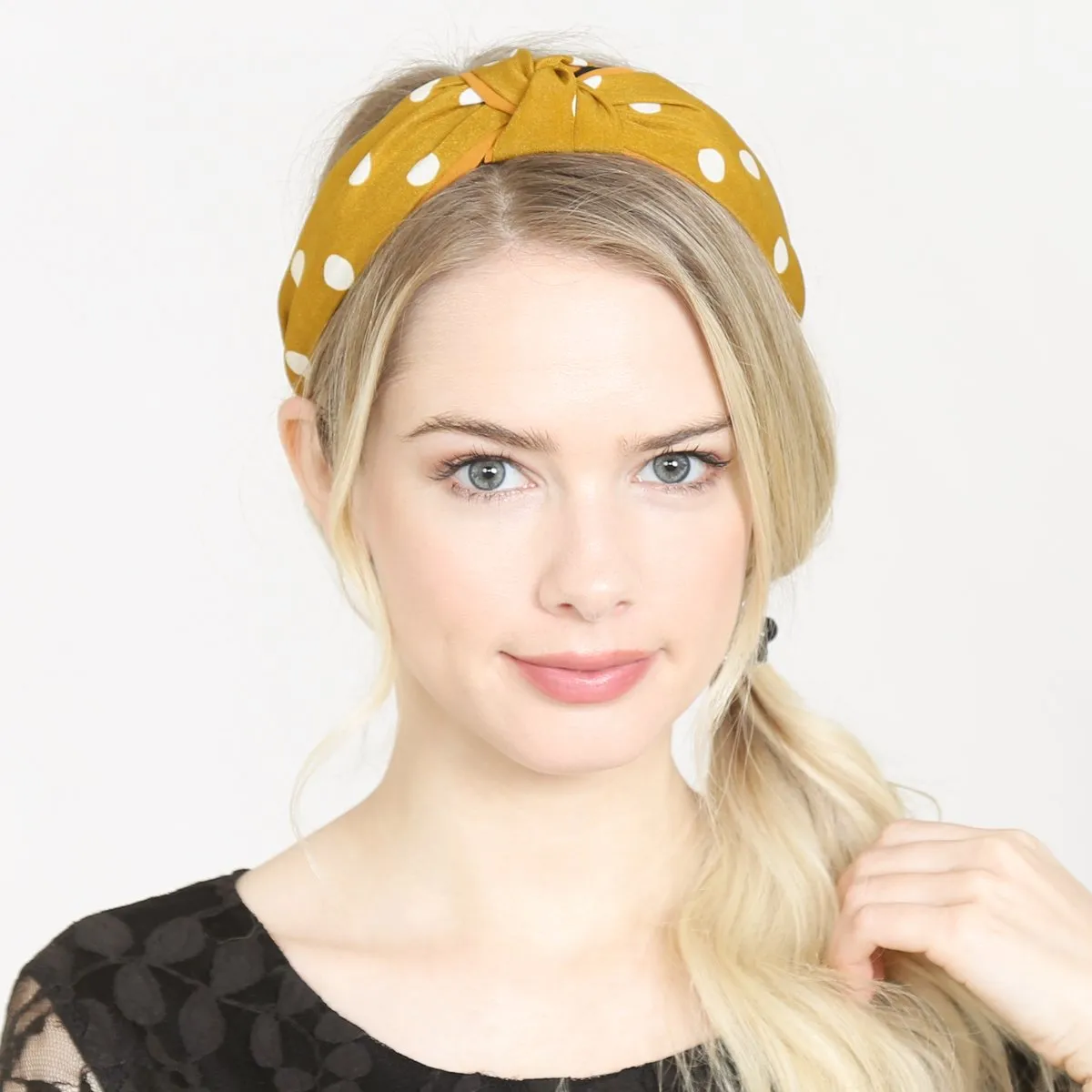 Hdh2365 - Polka Dots Tied Hair Band