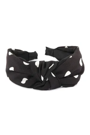 Hdh2365 - Polka Dots Tied Hair Band
