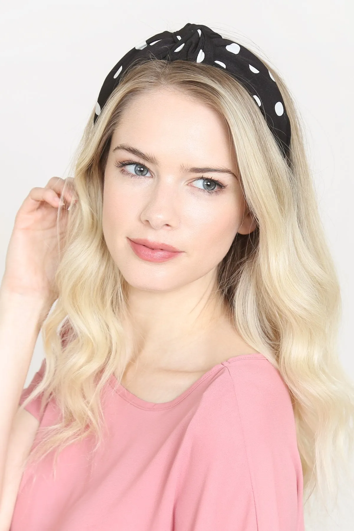 Hdh2365 - Polka Dots Tied Hair Band