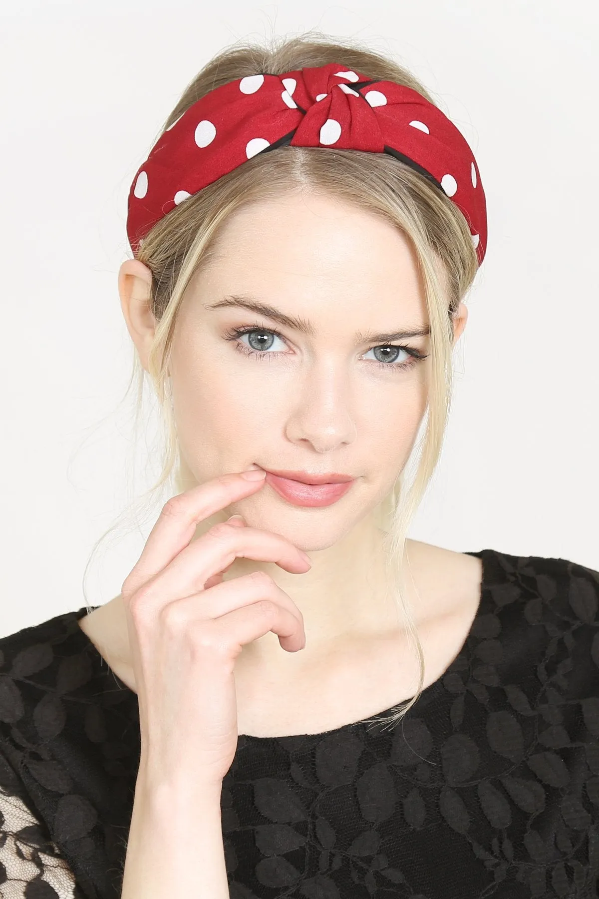 Hdh2365 - Polka Dots Tied Hair Band