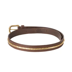 Ladies Studded Brown Leather Belt