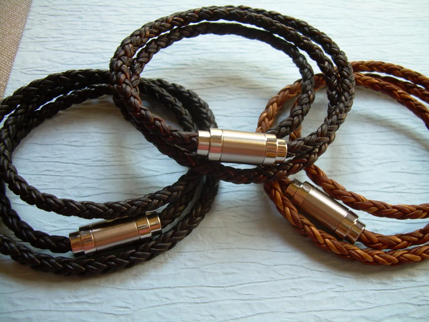 Leather Bracelets for Men, Mens Leather Bracelets, Mens Bracelets, Leather Bracelets, Mens Wrap Bracelet, Braided Bracelet, Magnetic Clasp,