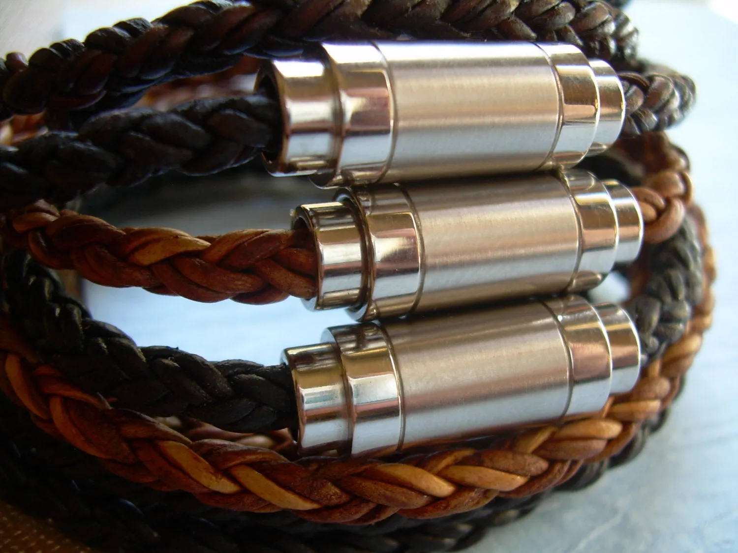 Leather Bracelets for Men, Mens Leather Bracelets, Mens Bracelets, Leather Bracelets, Mens Wrap Bracelet, Braided Bracelet, Magnetic Clasp,