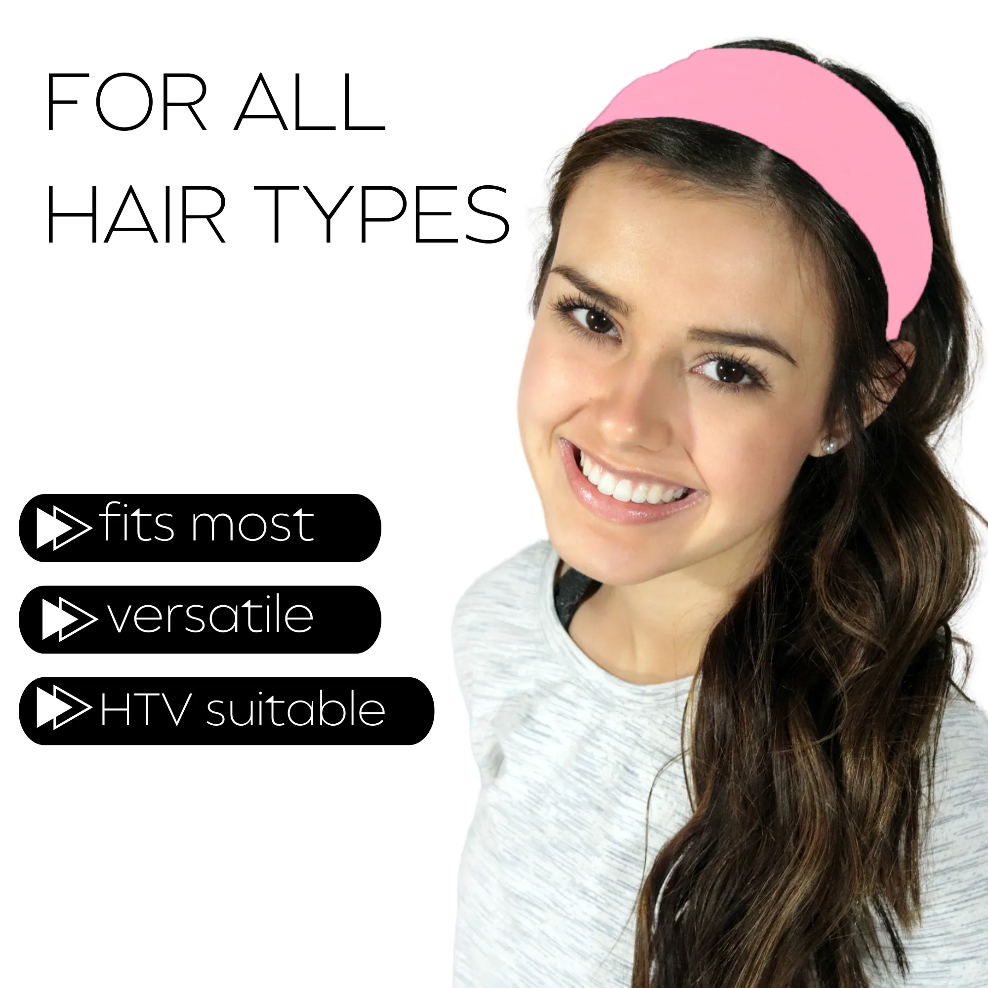 Light Pink Cotton Headbands - 12 Pack