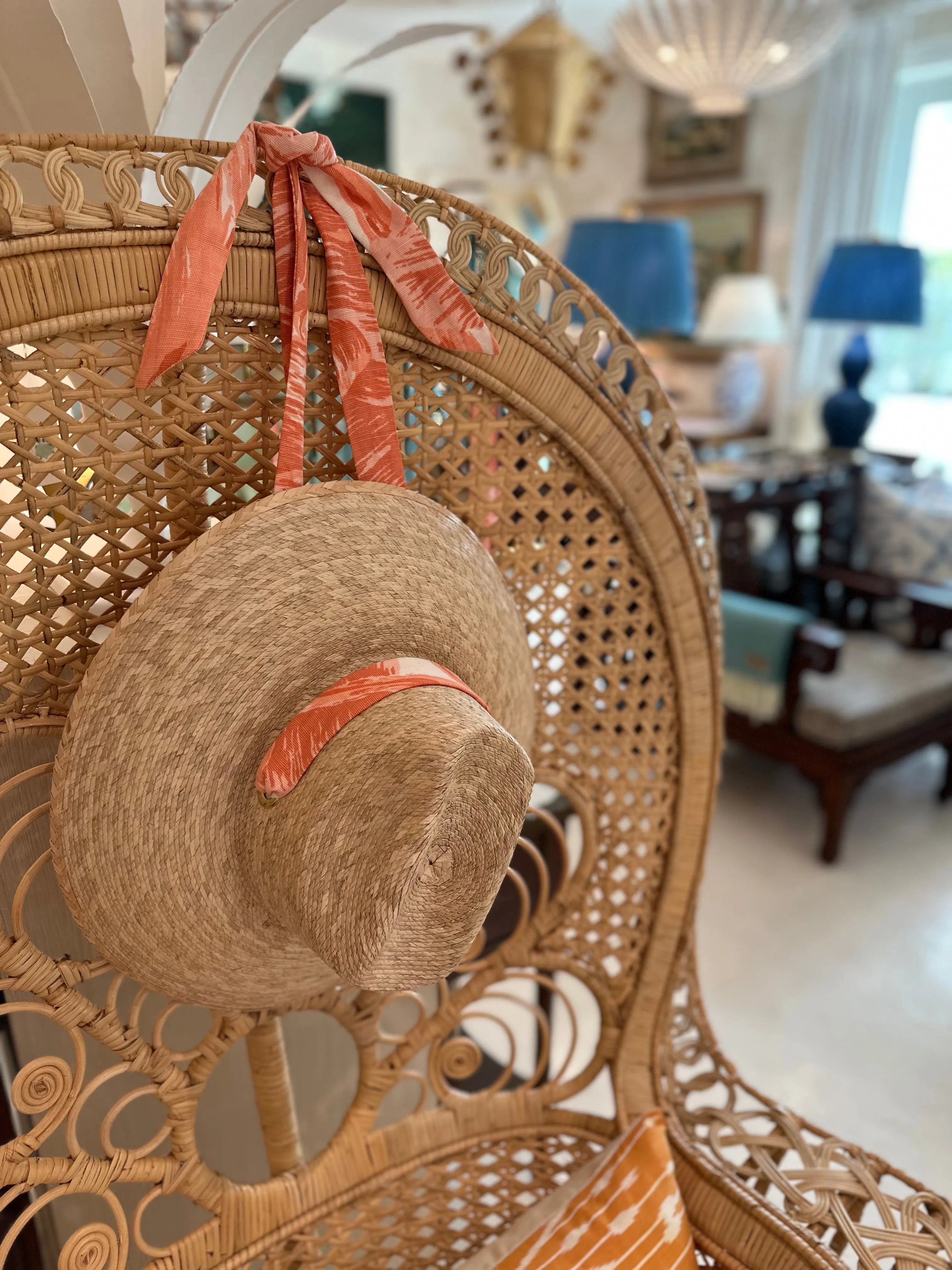 Meg Braff Designs "Beverly Hills" Fabric Hat Ribbon - Hibiscus Pink