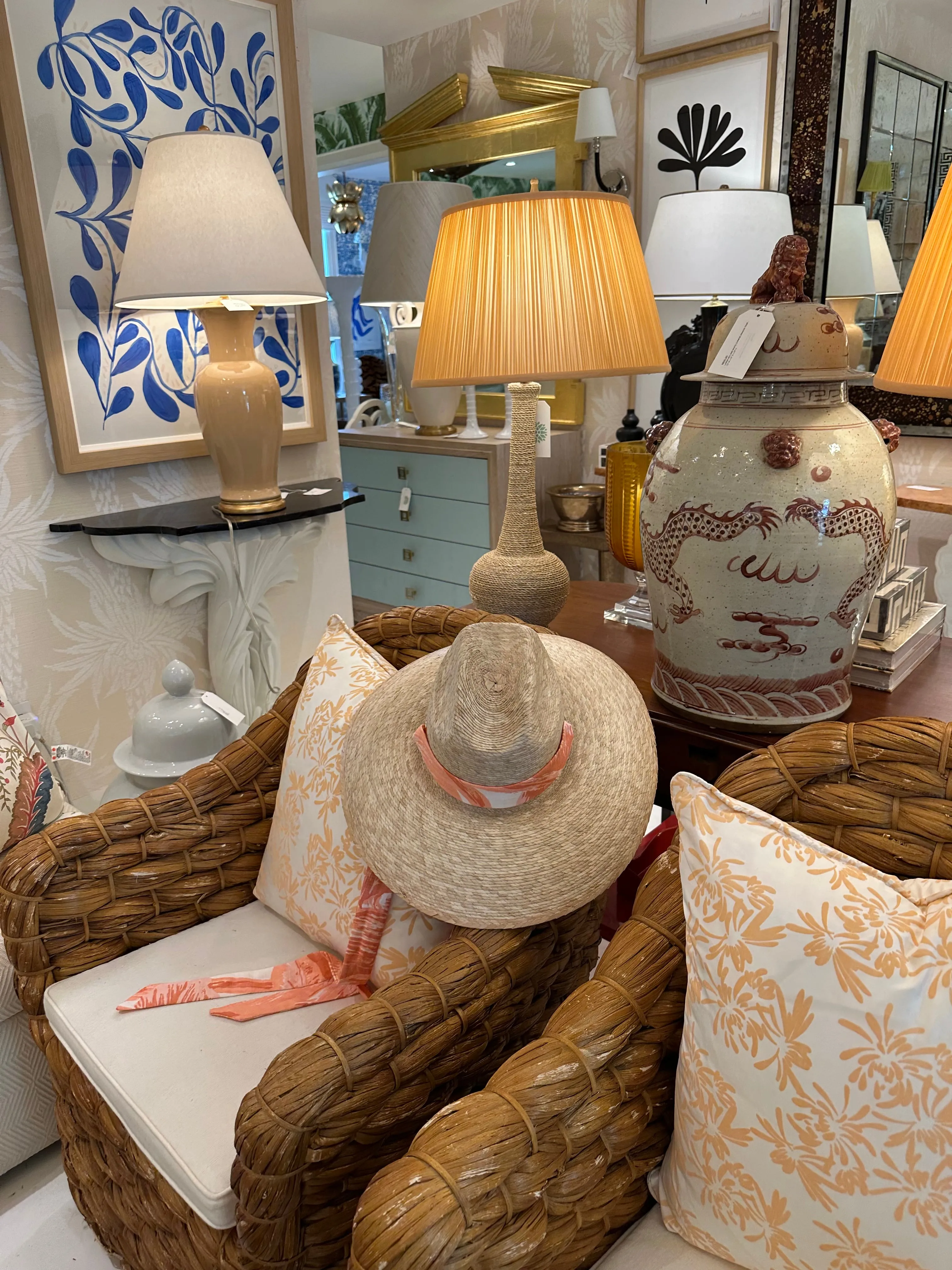 Meg Braff Designs "Nassau" Fabric Hat Ribbon - Bahama Blue