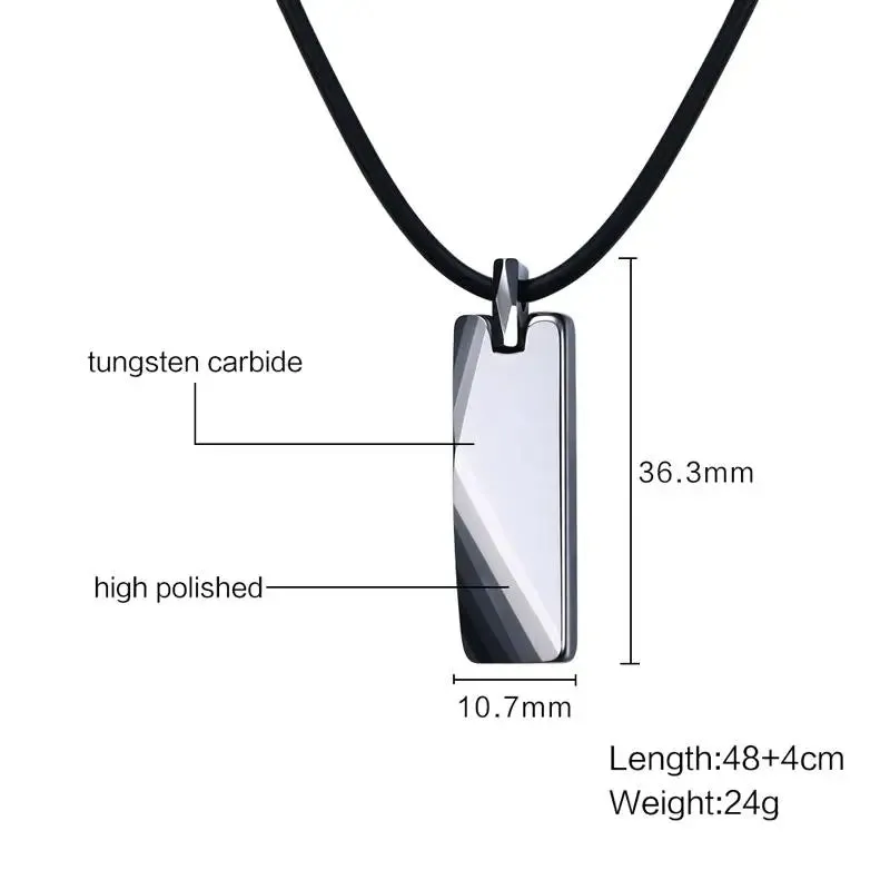 Mens Boys Chokers Tungsten Carbide Striped Pendants Necklaces