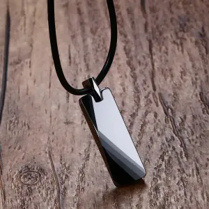 Mens Boys Chokers Tungsten Carbide Striped Pendants Necklaces
