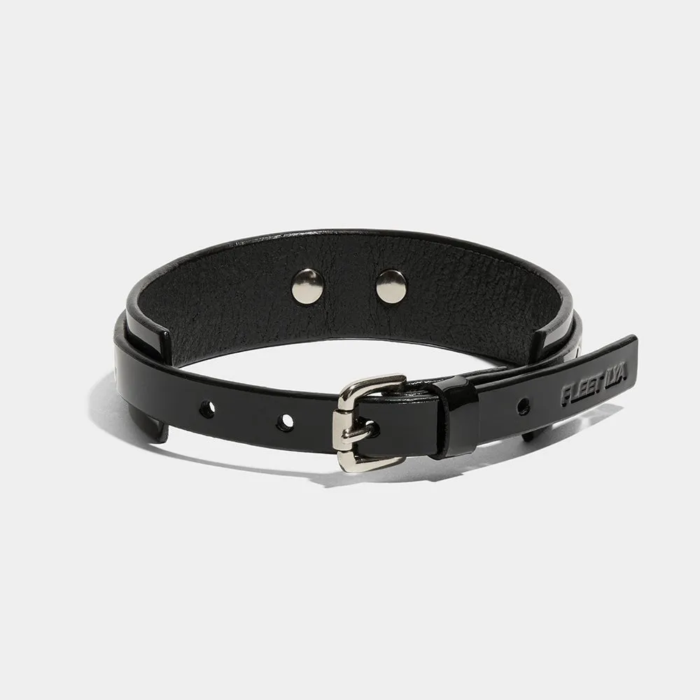 MEN'S SLIM WING COLLAR PATENT BLACK