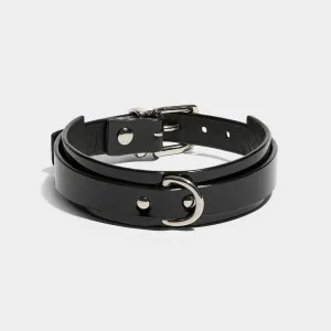 MEN'S WING COLLAR PATENT BLACK