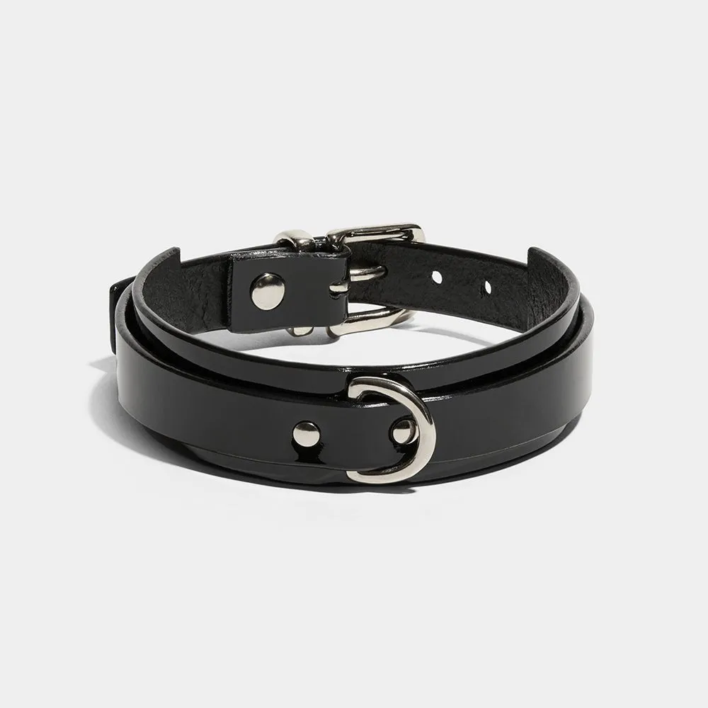 MEN'S WING COLLAR PATENT BLACK