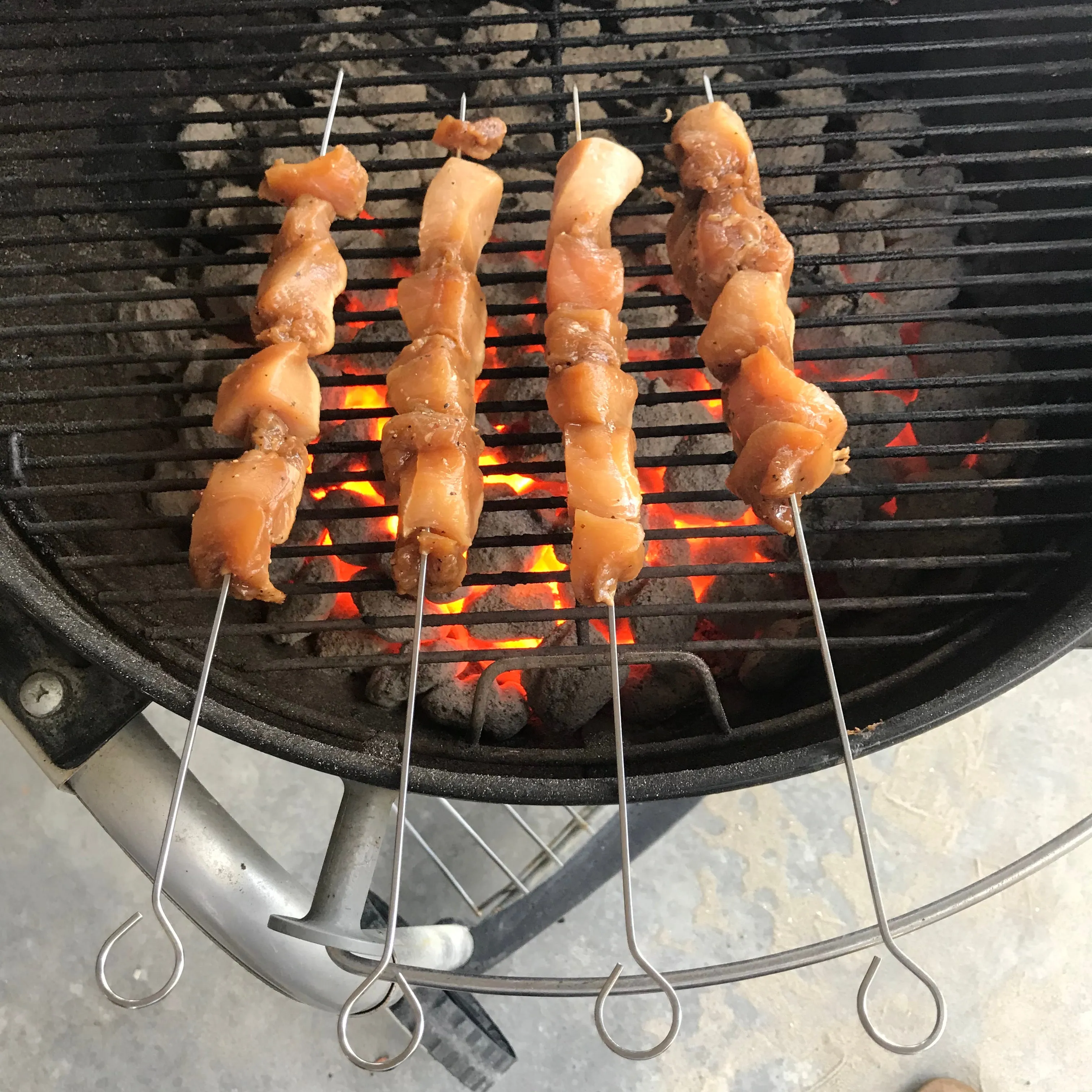 Metal Kabob Skewers, Set of 14, 15" Shish Kabob Skewers for Grilling. Made With Type 410 Stainless Steel, The highest Grade of Stainless Steel