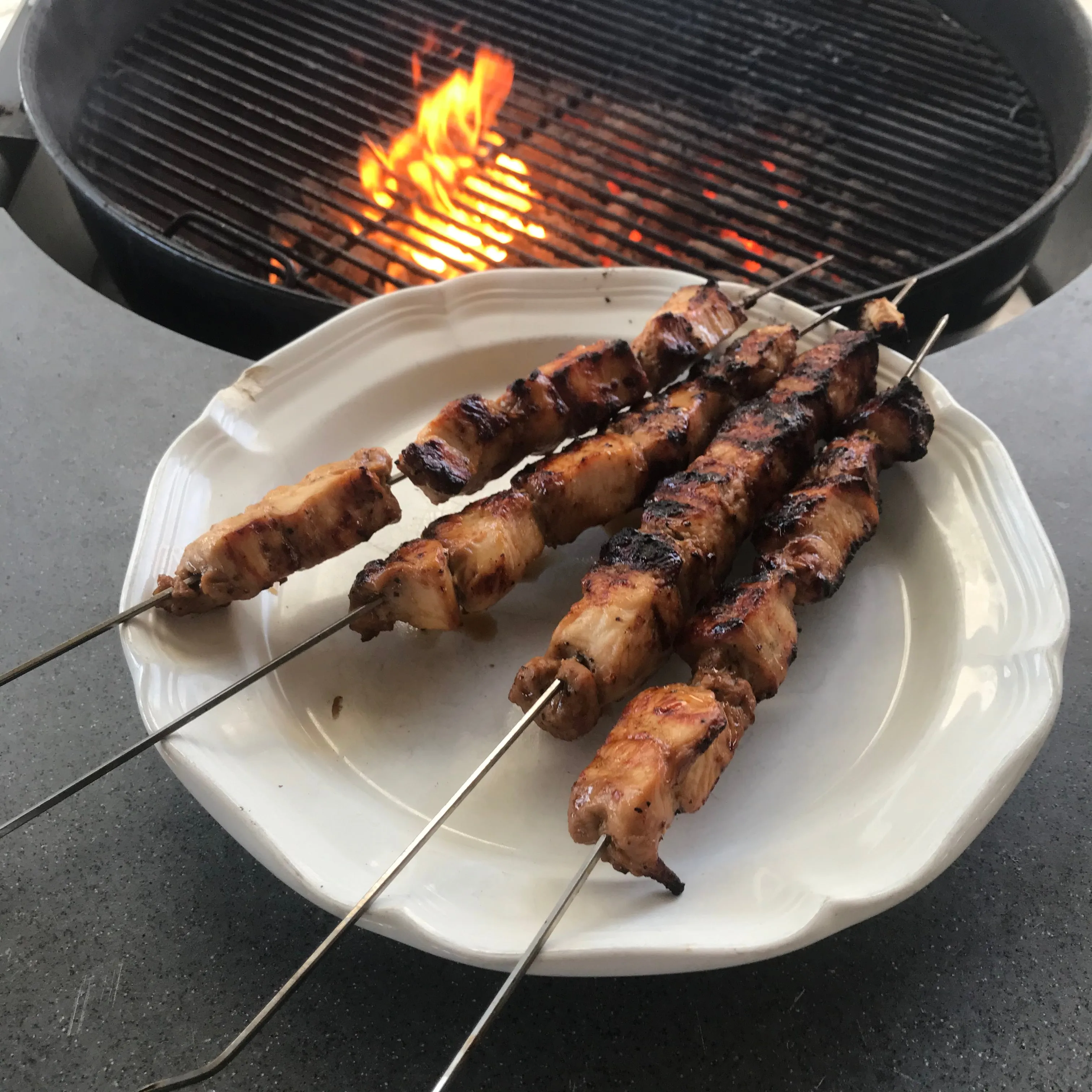 Metal Kabob Skewers, Set of 14, 15" Shish Kabob Skewers for Grilling. Made With Type 410 Stainless Steel, The highest Grade of Stainless Steel