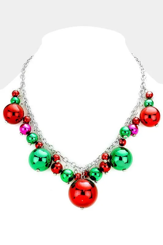Multi-Color Holiday Ornaments Necklace