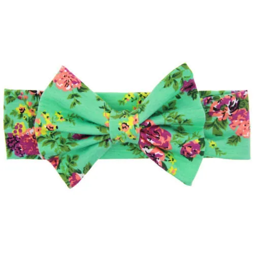 New Baby Girls Toddler Infant Newborn Flowers Print Floral Butterfly Bow Hairband Turban Knot Headband Hair Band Accessories