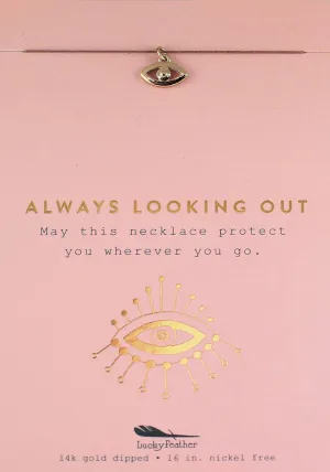 New Moon Gold Necklace - ALWAYS/EVIL EYE