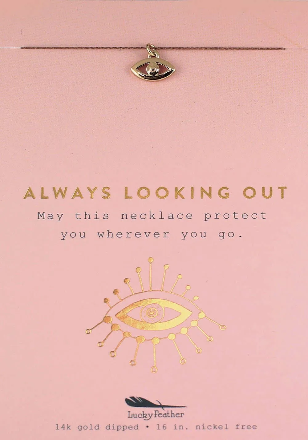 New Moon Gold Necklace - ALWAYS/EVIL EYE