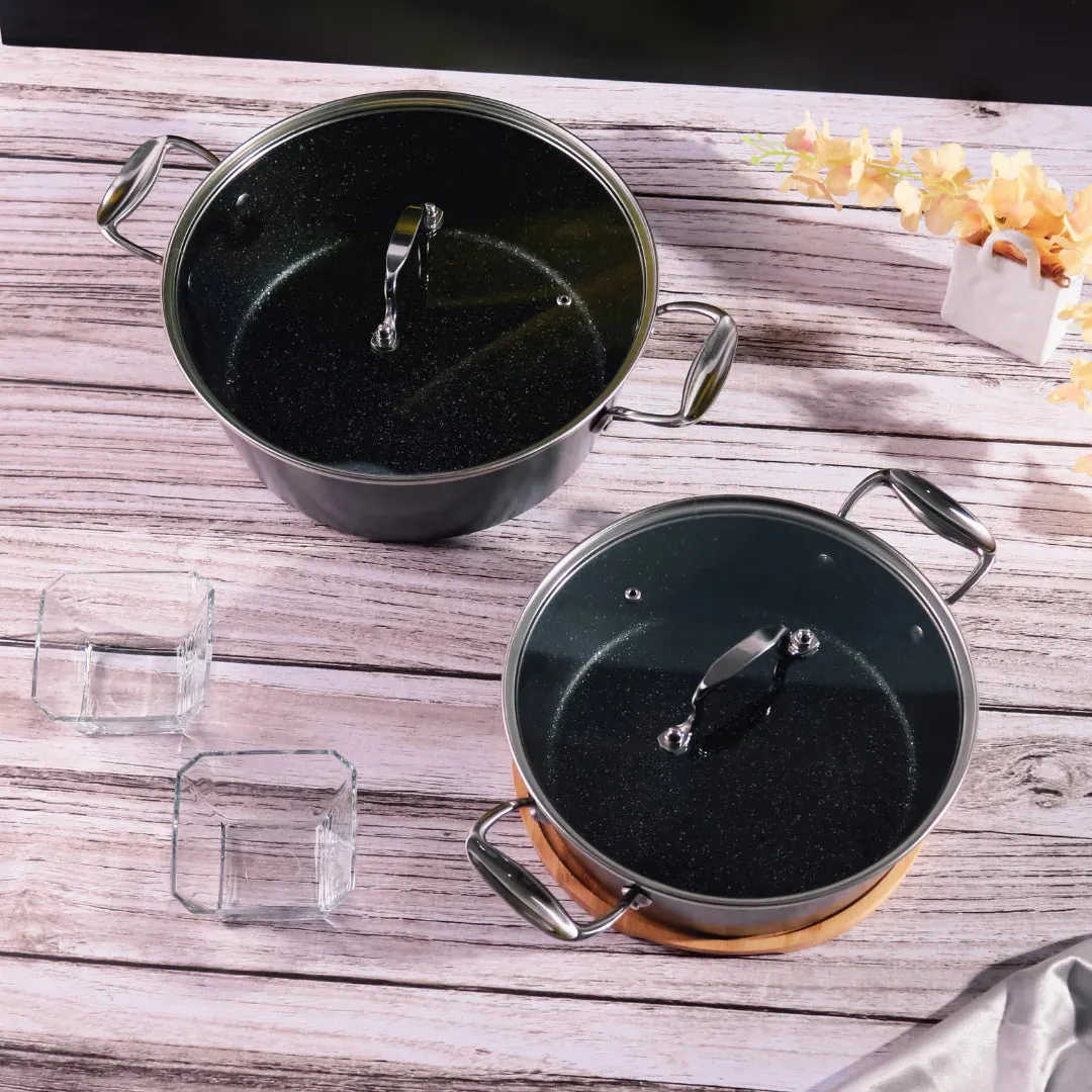 Non-Stick Cookware Pot 3-Layer with Glass Lid 26cm SGN1845
