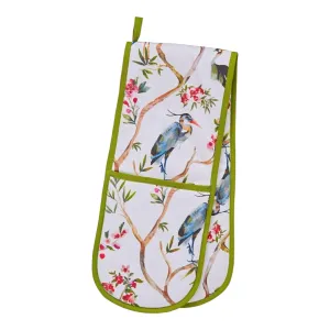 Oriental Birds Luxury Cotton Double Oven Glove