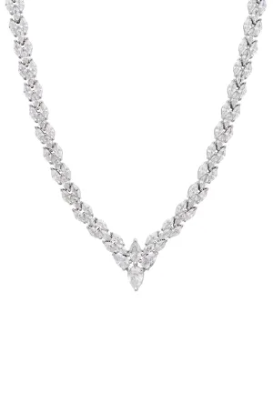 Petal Tennis Necklace Silver