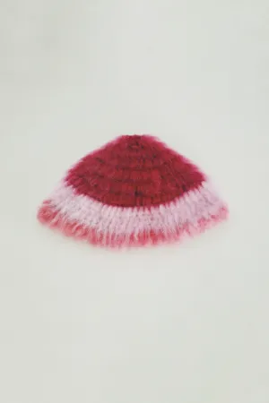 Pink and Red Crochet Hat