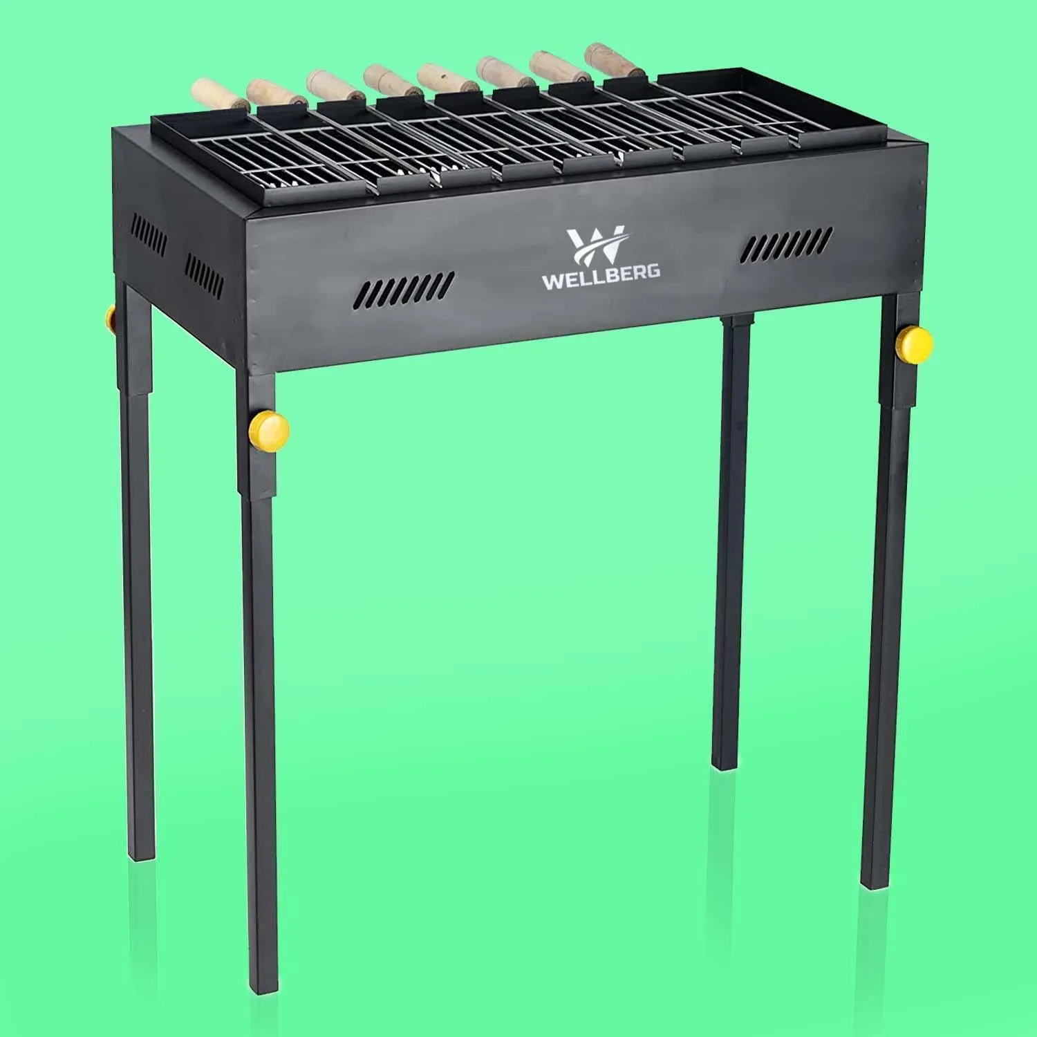 Premium XL Charcoal Barbeque Grill With 8 Skewers