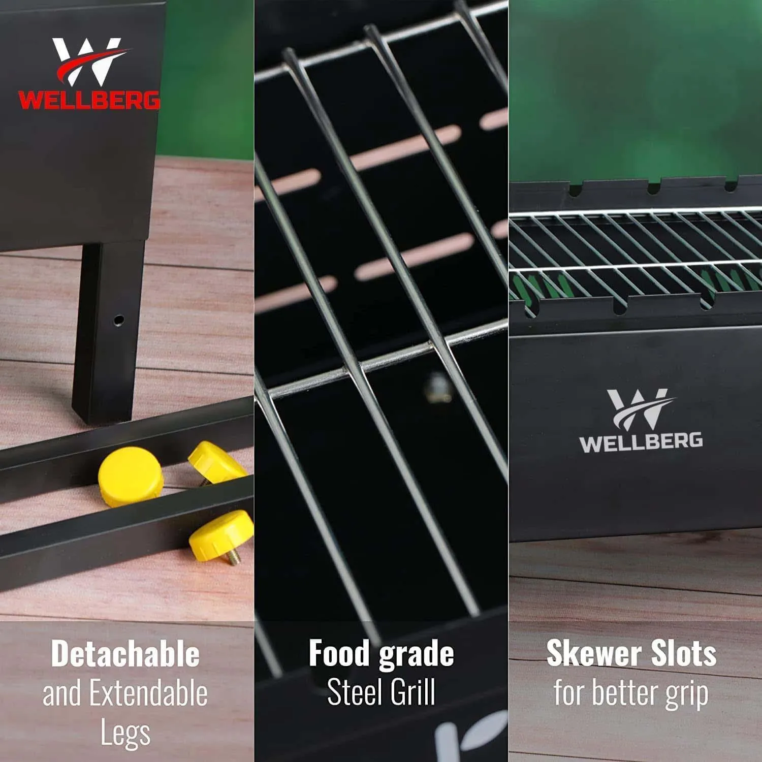 Premium XL Charcoal Barbeque Grill With 8 Skewers
