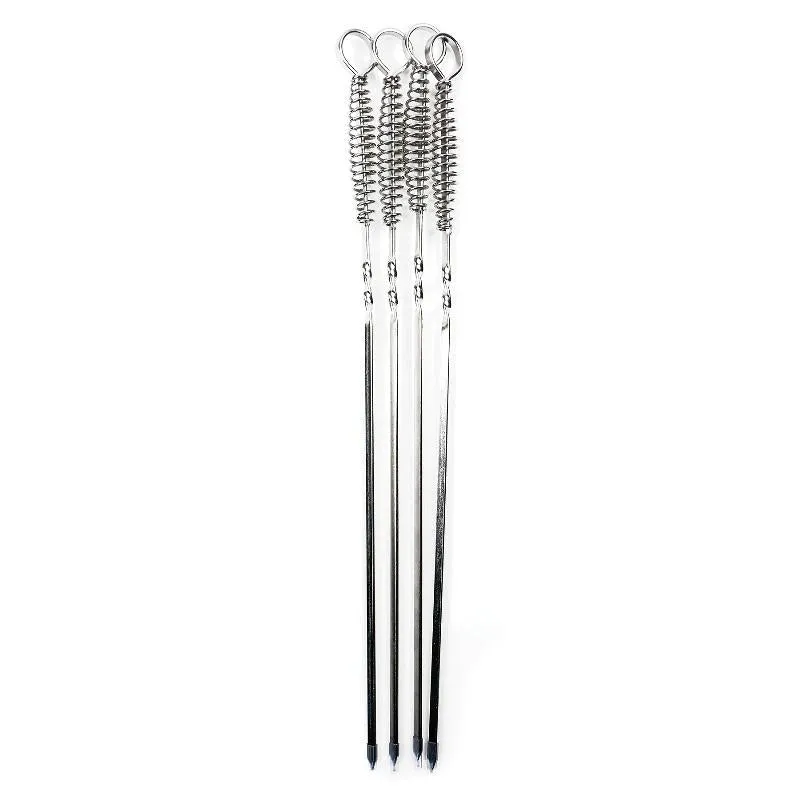 RSVP Stainless Steel Spring Skewers - 4 Pack