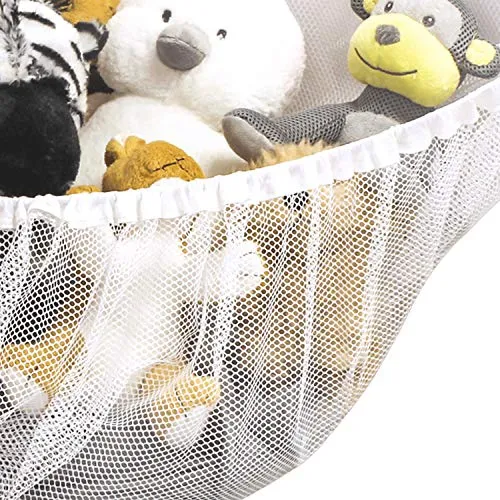 S&T INC. Jumbo Mesh Toy Net for kids toys and stuffed animals -Expands Up to 55 Inches, White, 2 Pack