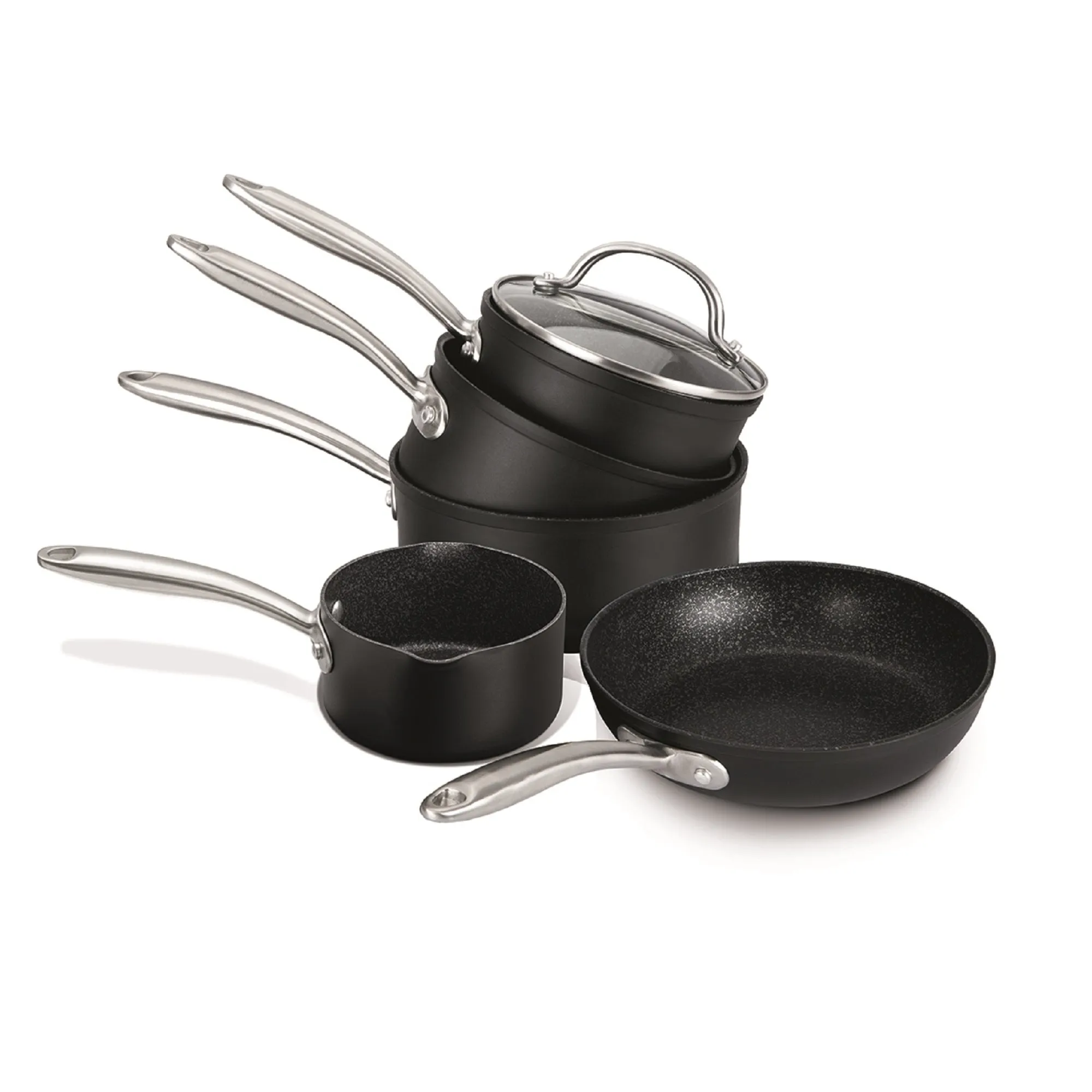 Scratch Guard Non Stick 4 Piece Pan Set   Free Milk Pan