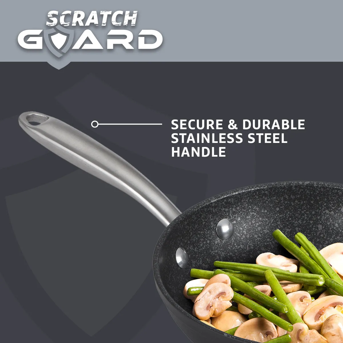 Scratch Guard Non Stick 4 Piece Pan Set   Free Milk Pan