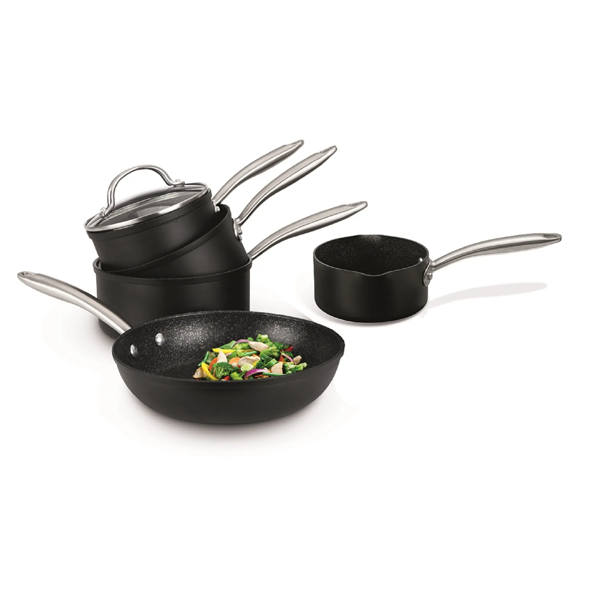 Scratch Guard Non Stick 4 Piece Pan Set   Free Milk Pan