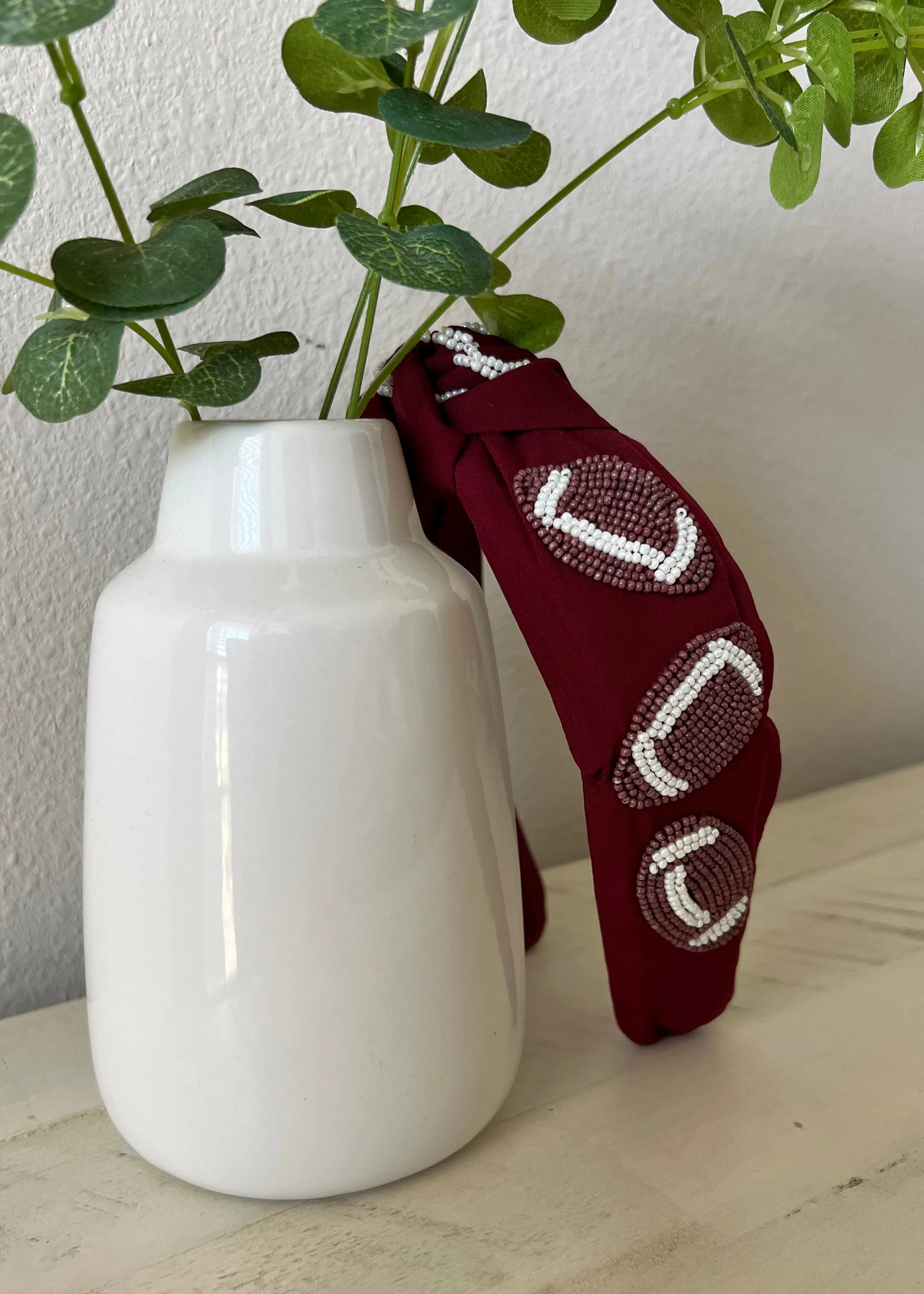 Seed Bead Football Headband