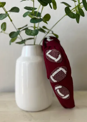 Seed Bead Football Headband