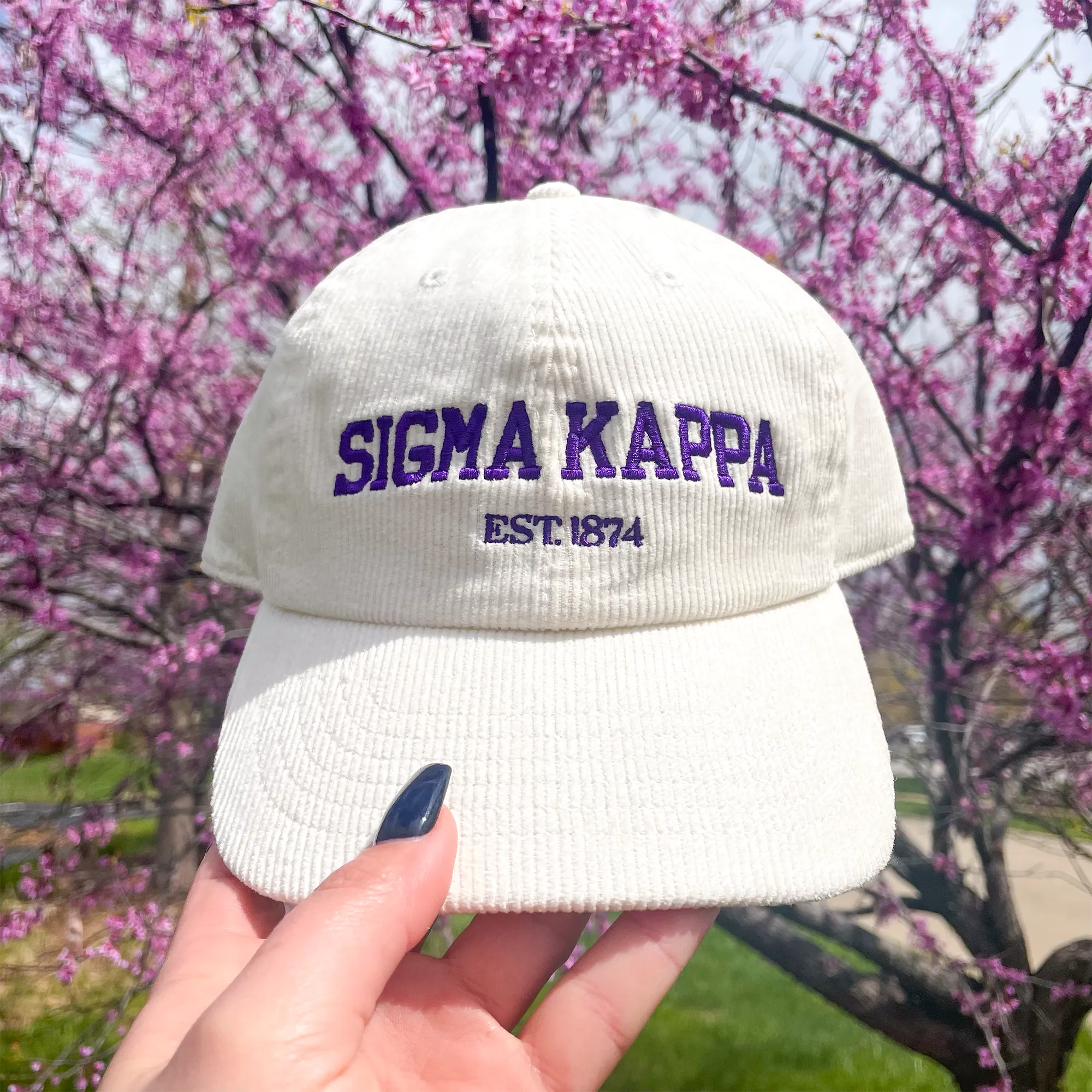 Sigma Kappa Embroidered Corduroy Hat