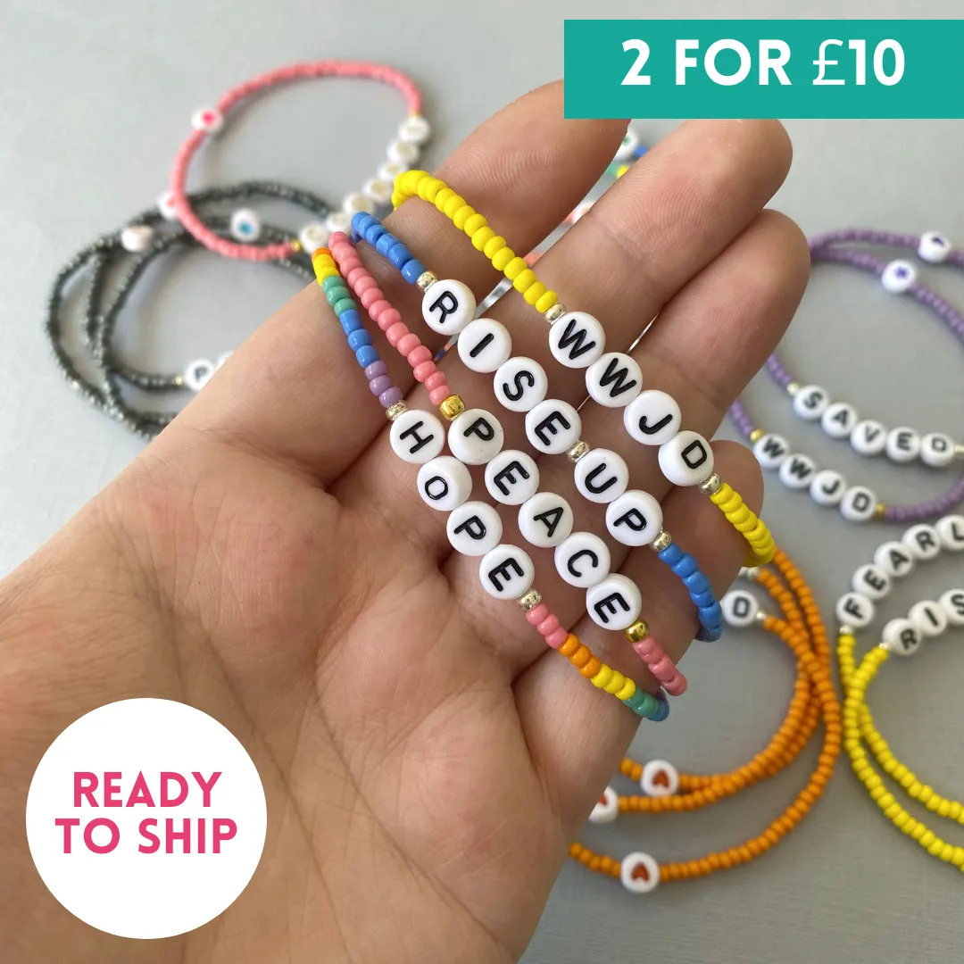 SIZE MEDIUM (7") | Ready-To-Ship Colourful Bead Bracelets