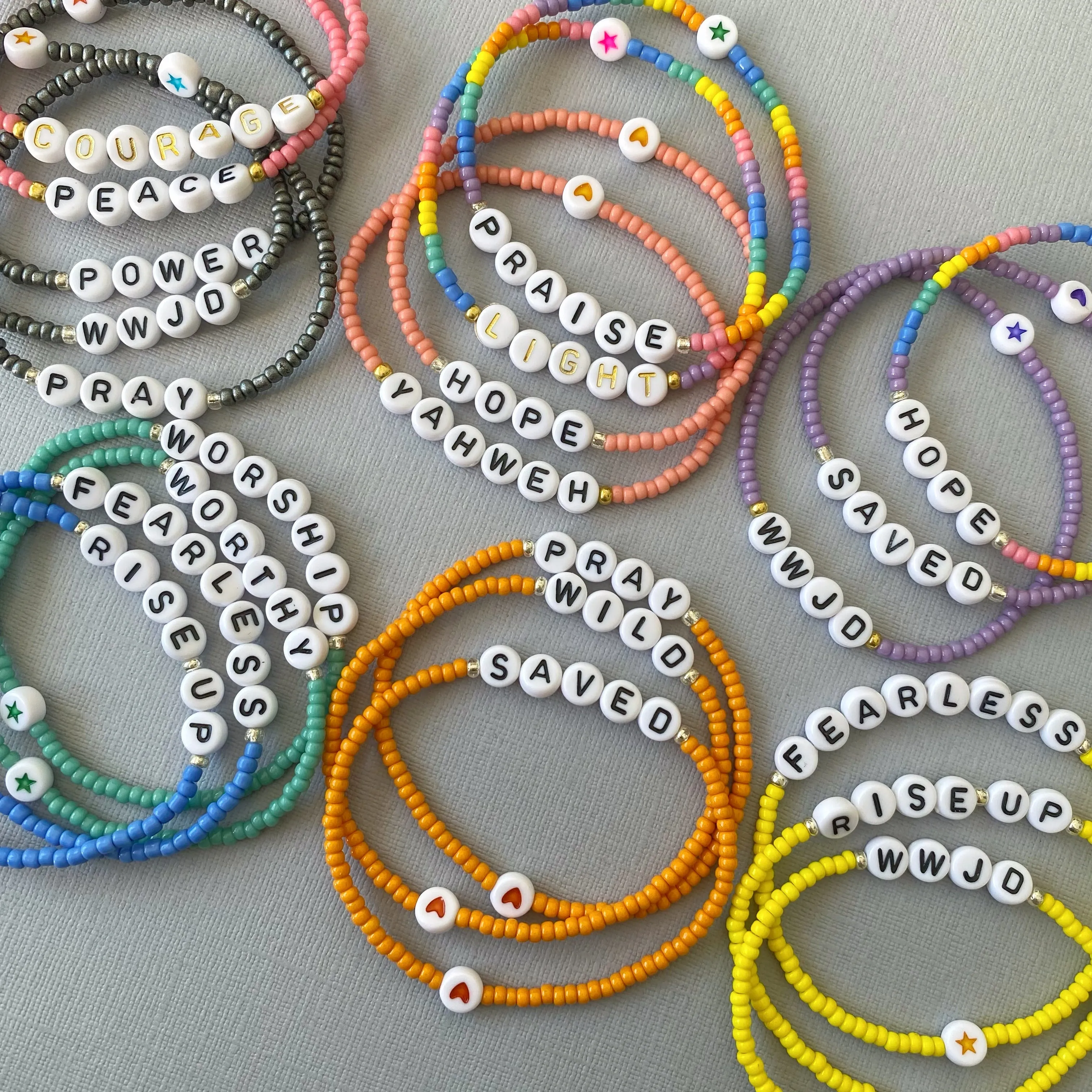 SIZE MEDIUM (7") | Ready-To-Ship Colourful Bead Bracelets